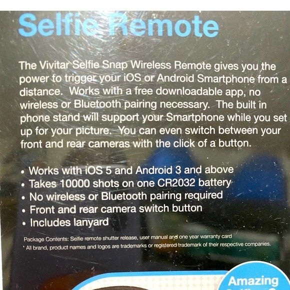 Vivitar Wireless Smartphone Selfie Remote - Picture 5 of 5